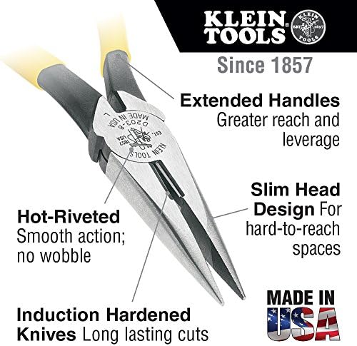 Klein Tools D203-6C standardne klešta za sečenje dugog nosa sa oprugom, 6-inčnim