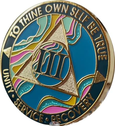 3 godine AA medaljon elegantni Mramor Tahiti Teal plavi i ružičasti zlatni čip