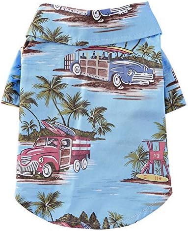 Tangpan Hawaiian Beach Coconut Tree Print Dog Shirt Summer Camp Shirt Odjeća