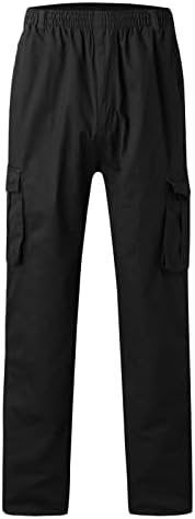 Miashui Boy Mens modni čvrsti labavi pamuk Plus Veličina džepne pantalone sa vezicama ukupna memorija kuće