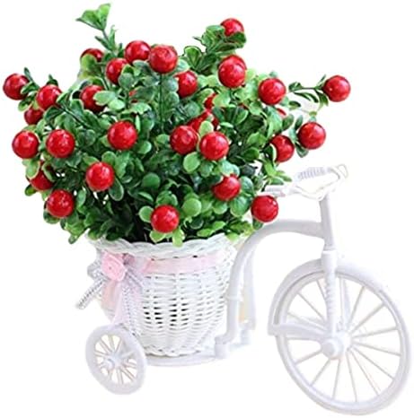 Korpa za cvijeće za bicikle, Umjetna cvjetna ruža tricikl Ratan tricikl Desktop prodavnica vitrina Plastična korpa za cvijeće za bicikle,