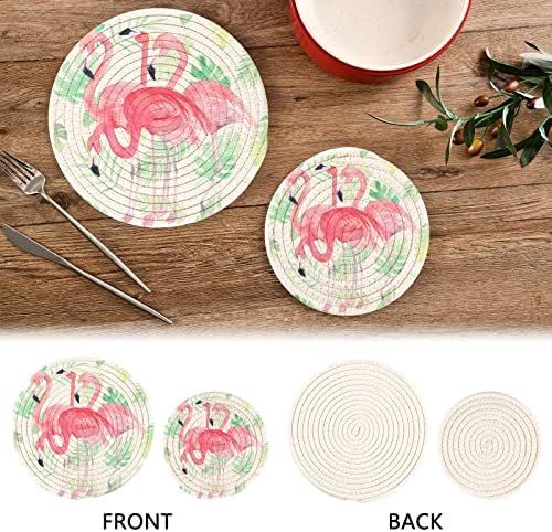 Akvarel Flamingo ostavlja trivete za vruće posuđe nosači nosača od 2 komada vrućim jastučićima za kuhinjske toplotne pistoč za vruće