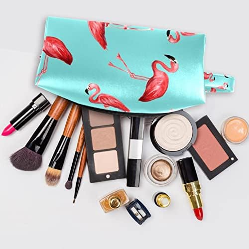 Tbouobt kozmetička torba za žene, vreće za šminkeone toaletne torbice Putni poklon, crvena flamingos tropske ptice