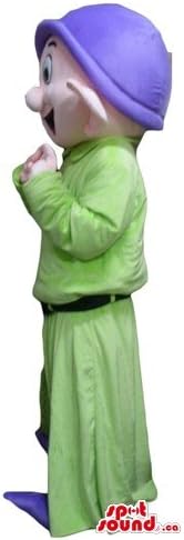 Spotound Happy Dwarf Green Haljina i ljubičasta maskota Hathot Kostim Fancy haljina