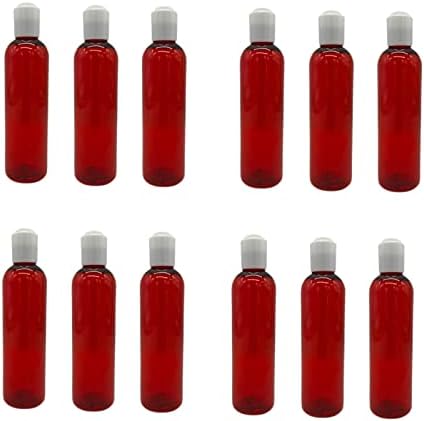 4 oz crvene kosmo plastične boce -12 Pakovanje Prazno punjenje boca - BPA Besplatno - Esencijalna ulja - Aromaterapija | Bijela prešalica