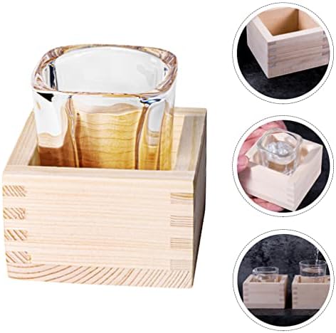 Hemoton staklene čaše Podesite staklene čaše Set Set 1 Set Japanski Saki Čaše Čašice za čišćenje Kupa u domaćinstvu sa drvenim kutijama