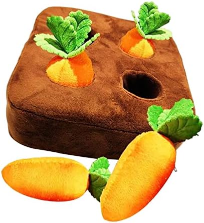 SM SUNNIMIX 4Sets Creative Carrot plišana igračka biljna žvakaća igračka PET interaktivna zagonetka izvucite mrkvu punjenu igračku
