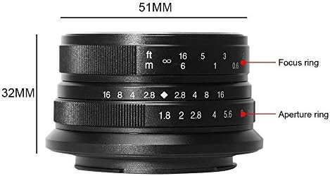 7artisana 25mm F1.8 APS-C ručno fiksno sočivo za Fuji kamere X-A1 X-A10 X-A2, X-A3 X-at X-M1 XM2 X-T1 X-T10 X-T2 X-T20 X-Pro1 X-Pro2