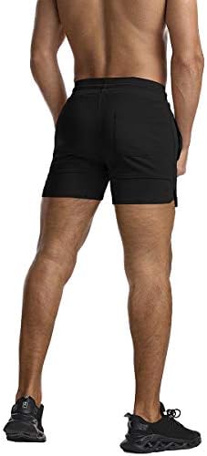 EVERWORTH muške čvrste hlače za vježbanje u teretani Bodybuilding trčanje opremljen treningom kratke hlače za trčanje s džepom s patentnim