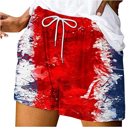 Dan nezavisnosti ženske sportske Casual kratke hlače labavi džepovi sa vezicama kratke hlače ljetna trenirka na plaži Boyshort