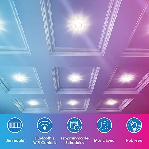 CLEANLIFE 2-paket Smart LED Ugradna rasvjeta Retrofit Downlight RGB + Podesiva bijela boja koja mijenja Bluetooth + WiFi dimabilna