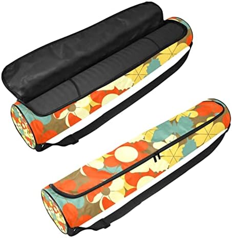RATGDN Yoga Mat torba, cvijeće i leptiri Vježba Yoga Mat Carrier full-Zip Yoga Mat torba za nošenje sa podesivim remenom za žene i