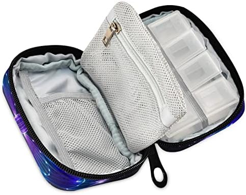 Naanle Galaxy Dragonfly kutija za pilule 7 dnevna pilula putna torba za organizatore sa torbom sa patentnim zatvaračem prenosiva sedmična torbica kompaktna veličina za držač vitaminskih dodataka