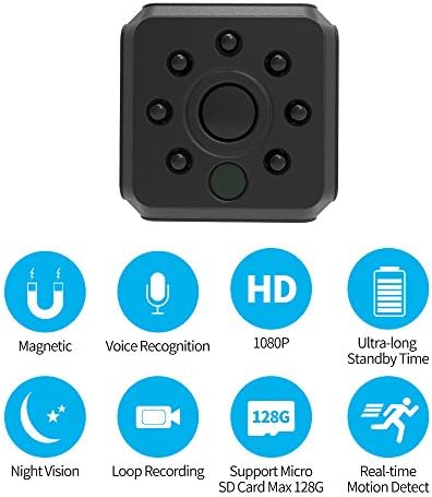 IDV Spy kamera, mini skrivena kamera 1080p, beba / stariji / kućni ljubimac / nanny monitor Cam sa noćnim vidom i otkrivanjem pokreta,