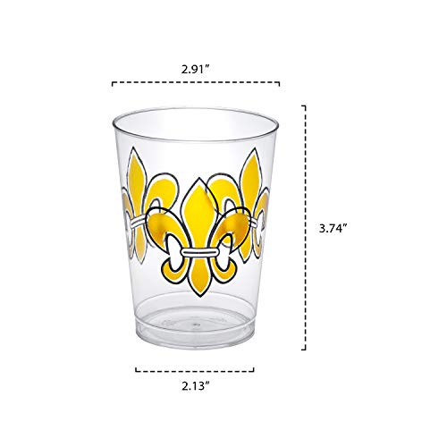 Party Essentials 20-grof Ispisan tvrdi plastični 10 oz Tumblers /, Fleur de Lis Cups, Clear