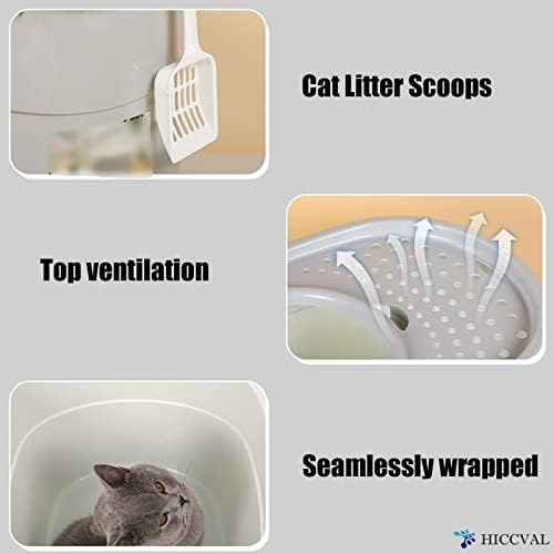 Top Entry kutija za mačke sa lopaticama za mačke Oval sa poklopcem prosijavanje mačjeg toaleta komplet za obuku velike veličine sa