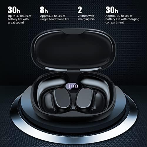 Zruhig otvorene slušalice za uši, Bluetooth 5.3 slušalice sa mikrofonom vodootporne bežične slušalice Imerzivni vrhunski zvuk za trčanje,