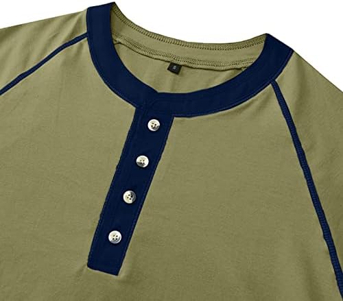 Aulemen Muška Henley košulja Dugi rukav Casual lagano dugme pamučna osnovna majica Raglan rukav