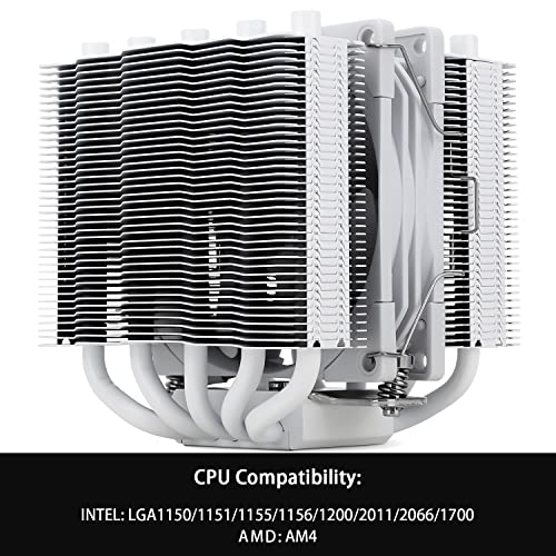 Thermalright Silver Soul 110 bijeli dual Tower CPU Air Cooler, 5x6mm toplotne cijevi, TL-B9W PWM Fan, aluminijumski hladnjak, AGHP