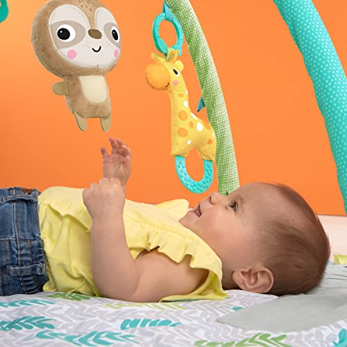 Bright Start Hug 'n Cudde Slon Activity Baby Teretana i trbuh Vrijeme igrati prostirku s preuzimajućim igračkama, Newborn +