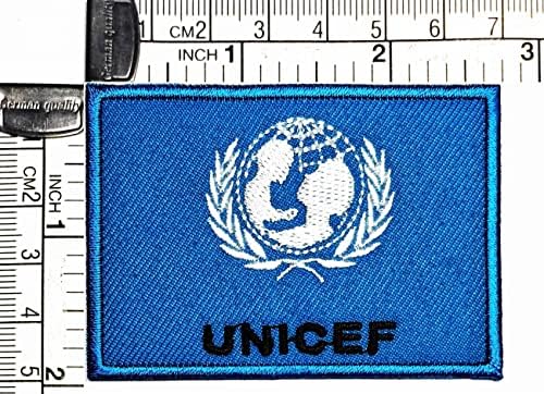 Kleenplus 3kom. 1, 7X2, 6 INČA. UNICEF-ova zakrpa za zastavu taktički vojni kvadratni oblik Zastava vezene zakrpe naljepnice za državnu