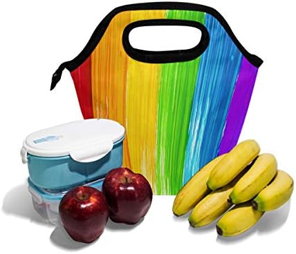 Alaza izolovana torba za ručak Freezable Lunch Box za djecu žene djevojčice dječaci i muškarci, Rainbow Cooler prijenosni Zipper torba