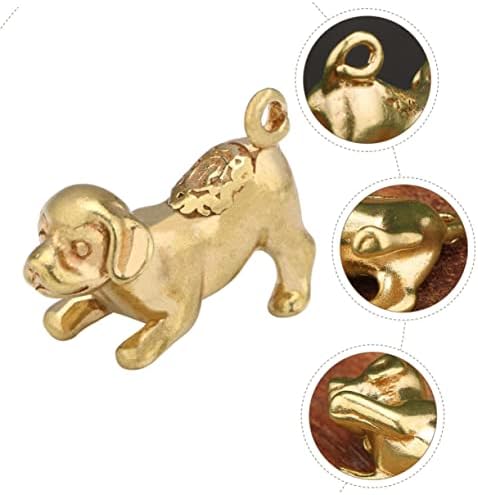 Abaodam Brass Puppy Ornament Doggie Igračke Mali Psi Vintage Car Decor Sto Topper Mesing Figurica Životinja Privjesak Za Ključeve