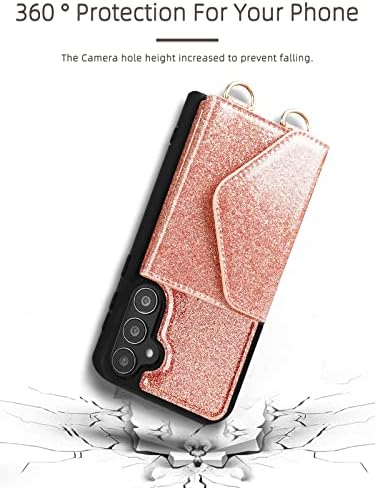 Wrukklca Kompatibilan je sa Samsung Galaxy S23 ultra novčanik ultra novčanik s držačem kartice sa držačem kartice, kožna futrola sa