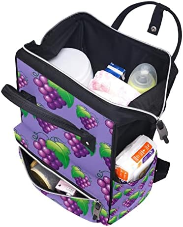 Slatki svježi grožđe uzorak ljubičaste torbe za pelene ruksak babdene torbe za promjenu multi funkcije Veliki kapacitet putnička torba
