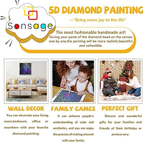 Sonsage Diamond Painting Kits za odrasle, Flower Butterfly 5D DIY Boja sa Dimond Art Burgills vezom, Gem umjetnost i zanati za zidni