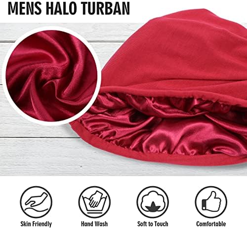 Akkad Kuti Halo Turban za muškarce Turban za glavu zamotati satenski obloženi Turban Modalne kape rastezljive Durags za dredove