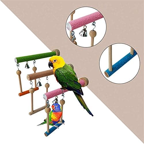 Hypeety Wood ptice ljuljačka igračka sa zvonom visećim igračkom za budgie lovebirds koneče papagaj afrički sivi sastojni nosači kaveza