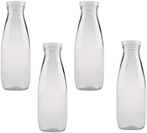 Cabilock Old Fashied staklo 4pcs staklene boce za više od mlijeka Mlijeko jogurt boce boce za piće boca za piće za trgovine Kafići