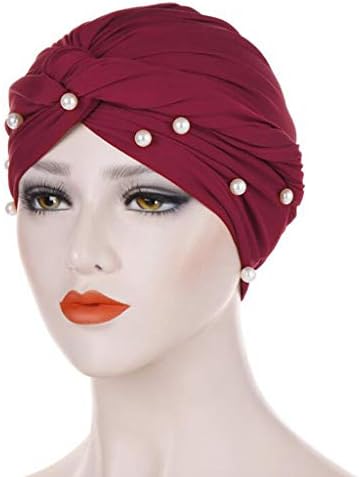 MANHONG kapa Pearl šešir žene musliman Perla Turban Ruffle Wrap rak bejzbol kape Padres šešir Bling