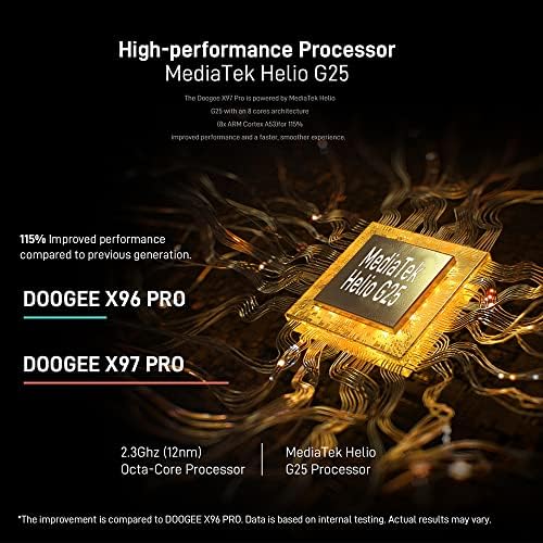 Doogee X97 Pro otključani mobitel, 4GB + 64GB Android 12 pametni telefon, 12MP kamera + 5MP kamera, 6,0 HD + ekran 4200mAh baterija