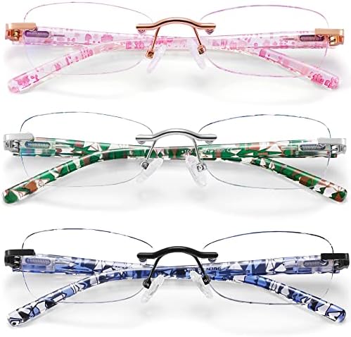 Xtrytrui naočare za čitanje bez okvira za žene plavo svjetlo blokiranje modni elegantni umjetnički čitači šarki za naočare