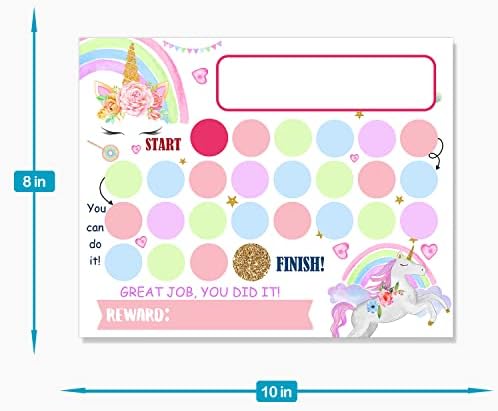 Unicorn Rainbow Cherl Chart za dječje djevojke, magnetsku nagradu za dječje ponašanje, dobru odgovornost, grafikon za jedno dijete