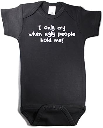 Plačem samo kad me ružne ljudi drže zabavne bebe jedno komad bodi, crno