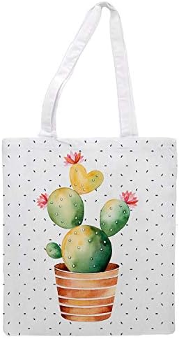 Ženska torba-Cactus Edition Dots - Sportska teretana ručak za jogu za kupovinu putna torba za kupovinu periva-1, 47x0, 98 Ft - Bijela