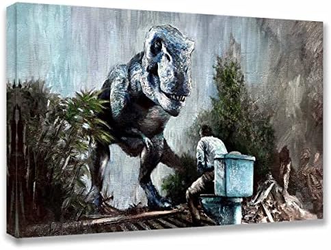 Moraš Ići-Dinosaur Park Movie Wall Art - WC Poster Zabava Kupatilo Art Decor Zid-Framed)