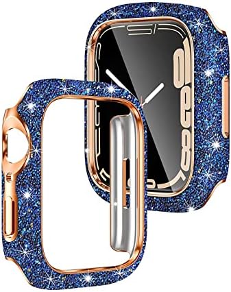 JWTPRO za Apple Watch Serie 8 7 CASE CASE, Star Diamond Watch Case 41mm / 45 mm HARD školjka Kristal Flash Diamond