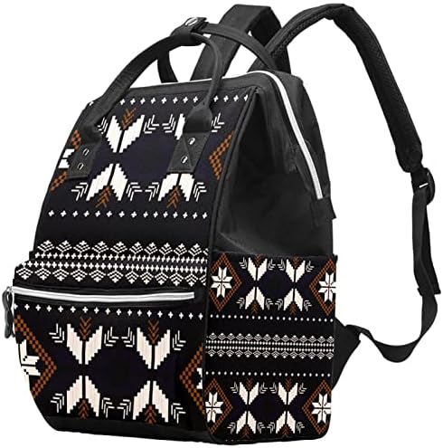 Tribalni uzorak tamno kolor geometrijske torbe rukpack Baby Nappy Promjena torbe s više funkcija Veliki kapacitet Putna torba