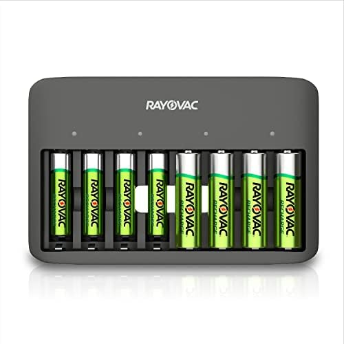 Rayavac USB punjač baterije, punjač 8 za punjive baterije, 1 broj