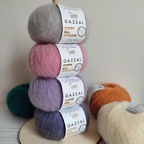 3 pakovanje / Skein Gazzal Super Kid moher, 0,88 oz/25 g, 259 jardi/237 metara, 47% Super Kid moher, 21% Super pranje Merino Fine