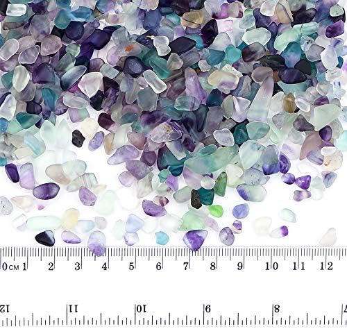 WYKOO dekorativni fluorit srušeni čips kamen, 1.1 Lb/500g prirodni kristalni šljunak kvarcni kamenje nepravilnog oblika akvarijski