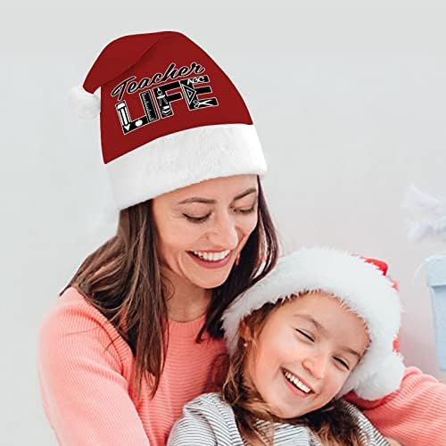 Učitelj život Božić šešir Santa šešir za unisex odrasle Comfort klasični Božić kapa za Božić Party Holiday