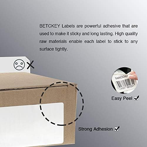 BETCKEY-1 x 0.5 male oznake kompatibilne sa Zebra & više Label Printer,Premium Adhesive & perforirani [20 pecivo, 48600 oznake]