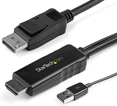 Startech.com 10 Ft. HDMI za DisplayPort kabel sa USB napajanjem - 4K 30Hz Active HDMI 1.4 do DP 1.2 pretvarač, crni