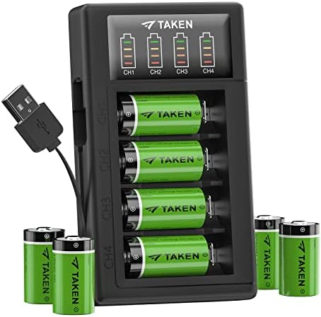 Snimljeno 123 baterije Litijum, 8 paketa 3.7V CR123A [Može se puniti] Arlo baterije s punjačem za Arlo VMC3030 VMK3200 VMS3330 3430