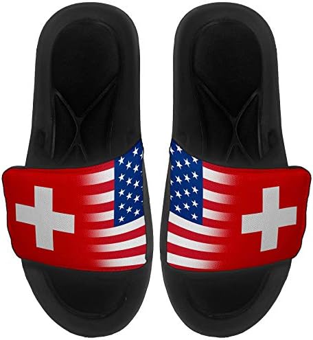 Expreitbest jastuk za jastuk sandale / slajdovi za muškarce, žene i mlade - zastava Švicarske - Švicarska Zastava